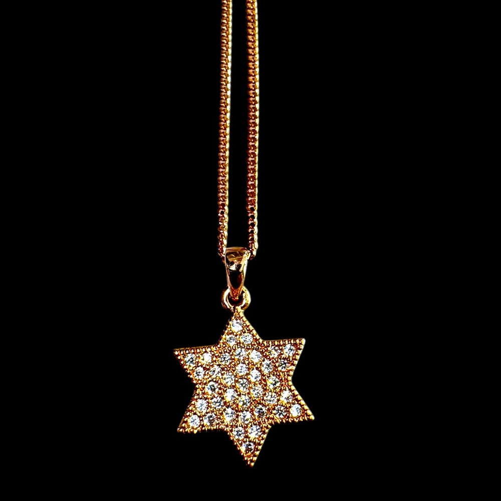 ROSE GOLD CZ STAR OF DAVID NECKLACE